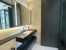 Modern bathroom interior with sleek surfaces