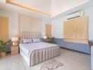Cozy modern bedroom with bright interior design