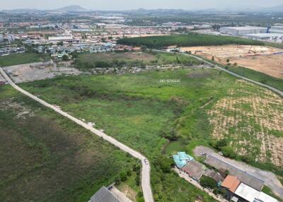 Aerial view of a vacant land for real estate development