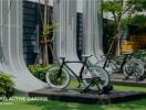 Luminous Active Garden area with bicycle parking in a modern residential complex