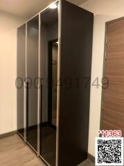 Modern hallway with mirrored sliding closet doors