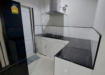Modern kitchen interior with stainless steel appliances