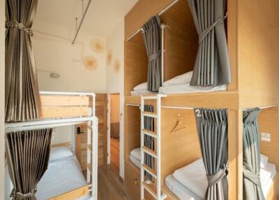 Compact bedroom with bunk beds and natural light