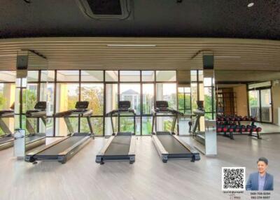 Modern gym facility with treadmills and weights