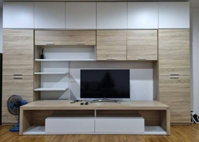 Modern living room interior with entertainment unit