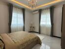 Elegant and modern bedroom with natural light