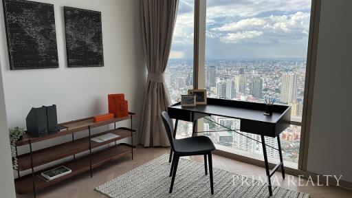 Home office with city view