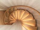 Elegant wooden spiral staircase design