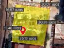 Blurred aerial view of property with measurement labels, not suitable for main living space representation