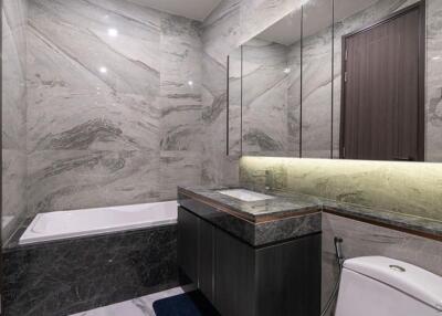 Modern bathroom with marble details