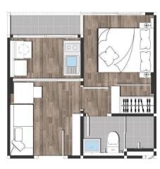 Architectural blueprint of a modern apartment layout