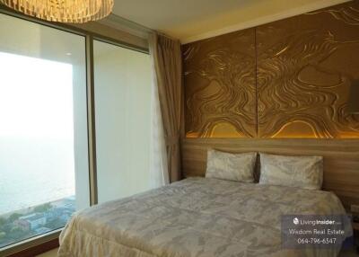 Elegant bedroom with a panoramic sea view