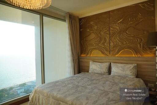 Elegant bedroom with a panoramic sea view