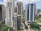 High-rise residential buildings with a clear sky backdrop