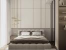 Modern bedroom with neutral tones and contemporary design