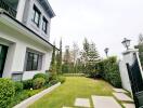 Spacious and beautifully manicured garden of a residential property