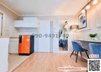 Modern kitchen with combined dining area