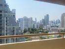 City view from balcony of an urban apartment