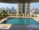 Rooftop swimming pool with city view