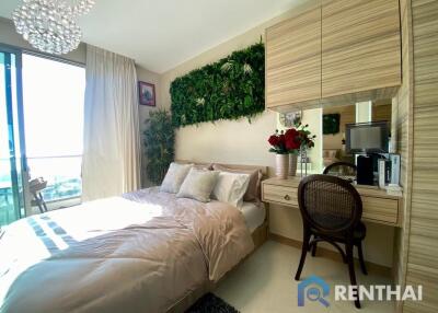 Ready today at Riviera jomtien, 12th floor studio, sea view, comes with complete furniture