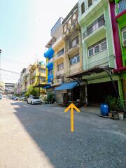 Facade of residential buildings along a street