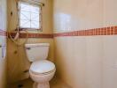 Clean bathroom with toilet and shower