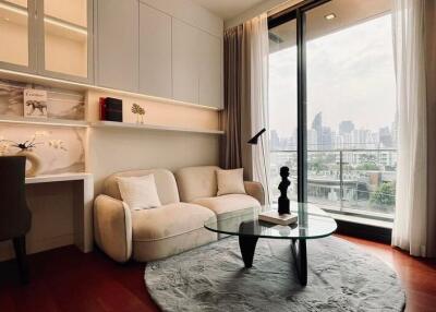 Modern living room with city view