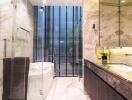 Modern bathroom with marble finishes and elegant fixtures