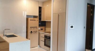 Modern kitchen with new appliances and built-in cabinets