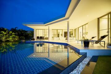 Private luxury modern house with pool and garden