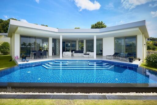 Private luxury modern house with pool and garden
