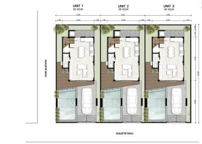 Architectural floor plan of a multi-unit residential building