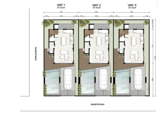 Architectural floor plan of a multi-unit residential building