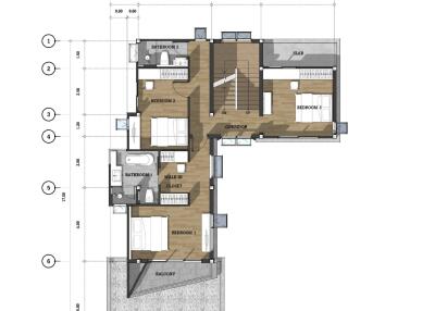 Detailed architectural floor plan of a modern apartment
