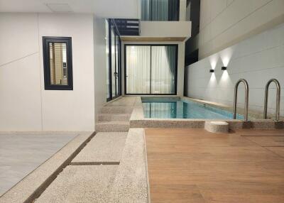 Elegant indoor pool area with modern design
