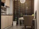 Modern compact kitchen with dining area