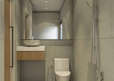 Modern bathroom with neutral tones