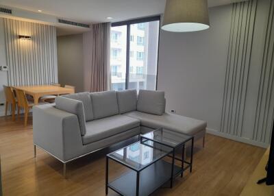 Modern living room with ample natural light