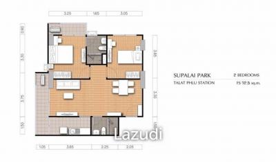 2bed corner unit for rent at Supalai Park