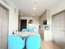 Spacious kitchen with dining area and modern appliances