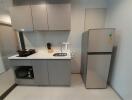 Modern sleek kitchen with integrated appliances