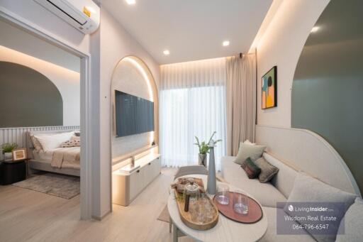 Modern studio apartment with integrated living and sleeping area