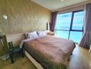 Spacious bedroom with ocean view