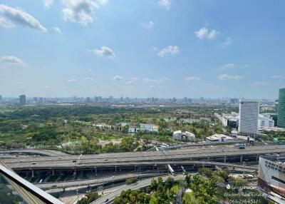 Panoramic city skyline view from high-rise building