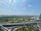 Panoramic city skyline view from high-rise building