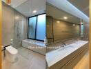 Modern bathroom with elegant finishes in a luxury home