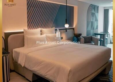 Elegant modern bedroom with sophisticated interior design