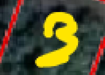 Abstract image with yellow number 3