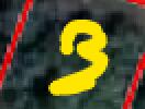 Abstract image with yellow number 3