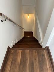 Elegant wooden staircase in a modern home